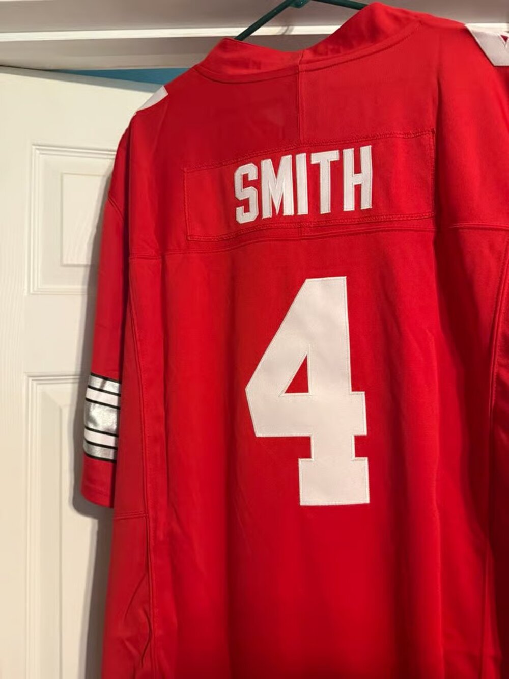Jeremiah Smith Stitched Jersey Scarlet Heritage Stripe Vapor Red